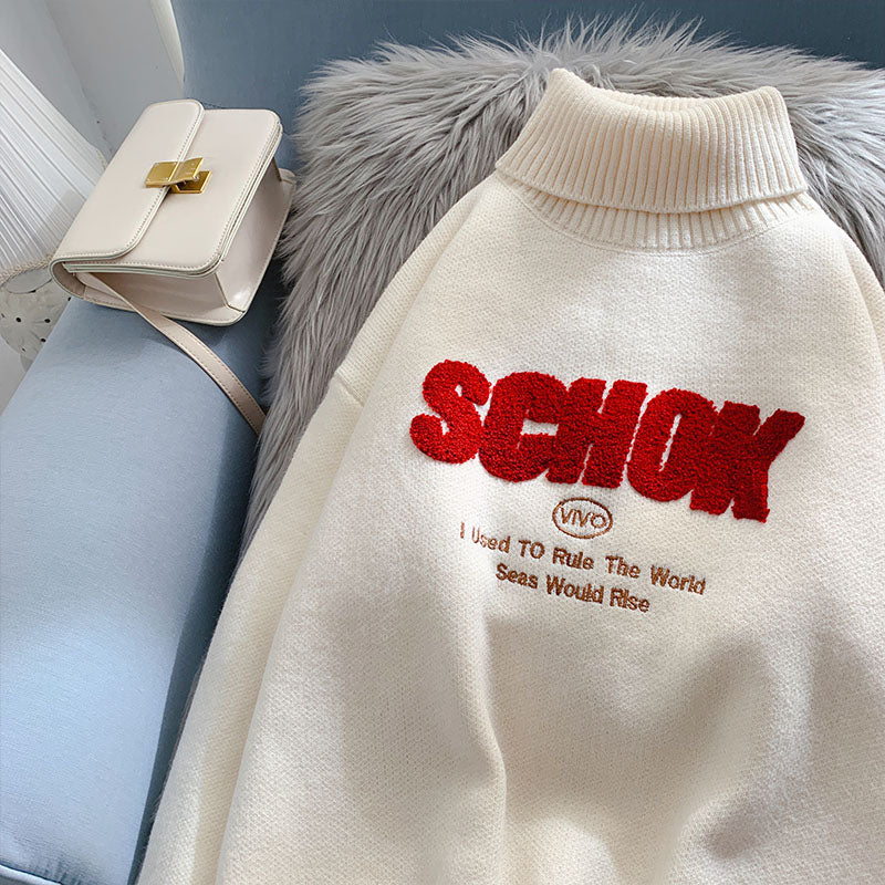 Pull col montant, tricot et pull polyvalents de style étranger 5051