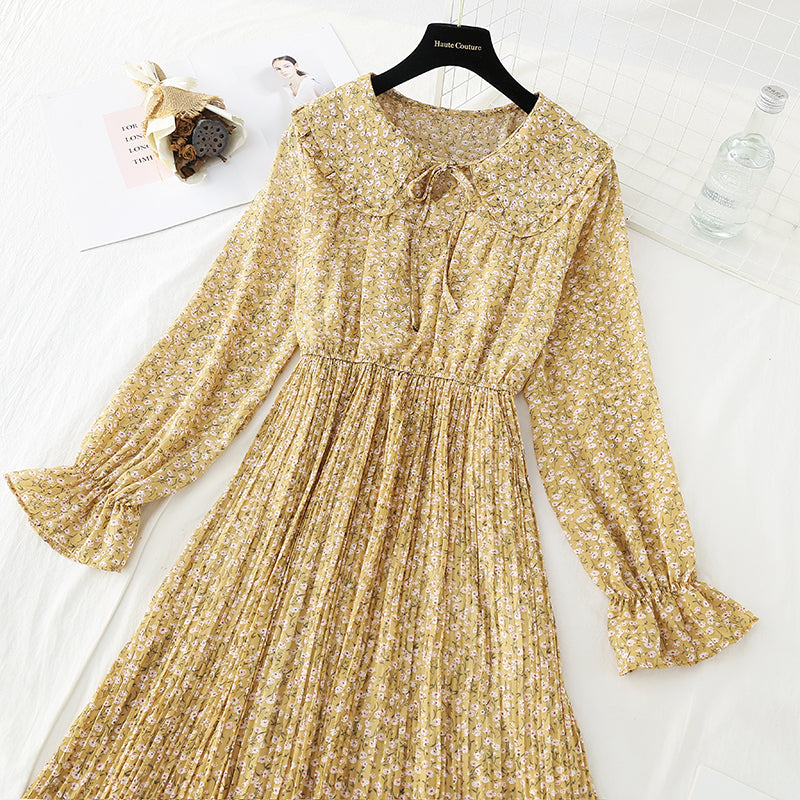 Salt and sweet lace, lapel, chiffon, broken dress, skirt.  4715