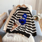 Striped cartoon sweater sweater aging shirt  5042