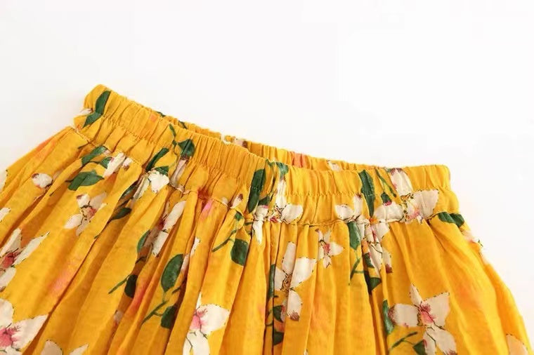 New, little fresh temperament skirt, flower fairy A-line skirt  3572