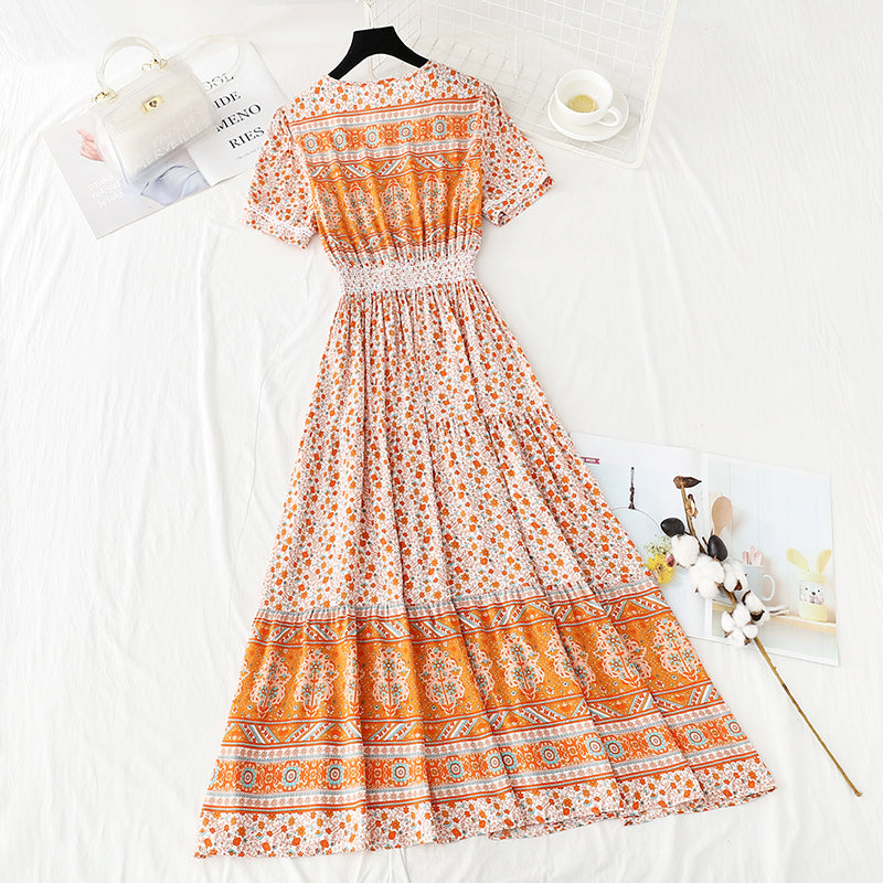 New French national style tourist holiday skirt  4235