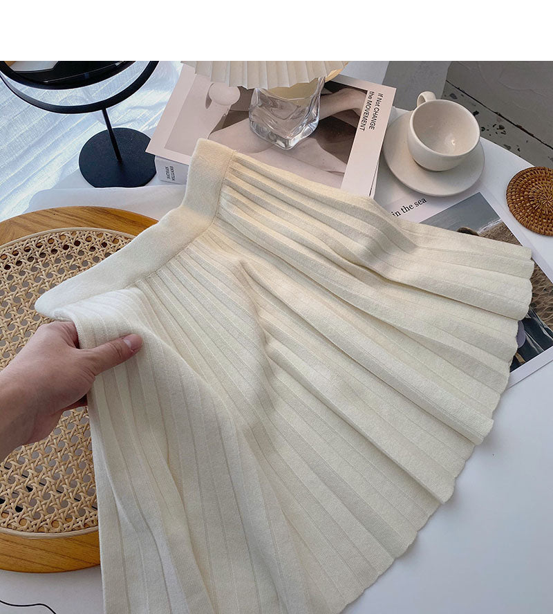 Jupe plissée, design femme, jupe tricotée polyvalente 5271