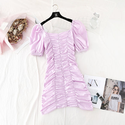 One shoulder careful machine shows a thin skirt  4147