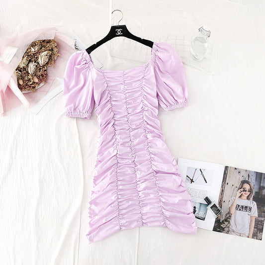 One shoulder careful machine shows a thin skirt  4147