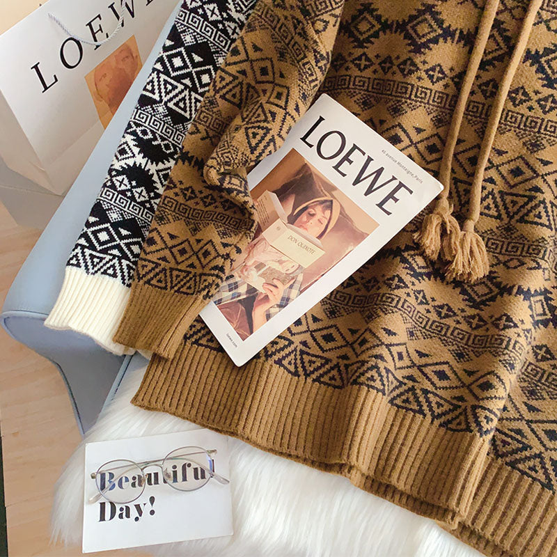 Koreanischer Retro-Faulwind-Langpullover 5139