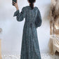 V-neck waist closing thin lotus leaf sleeve Floral Chiffon gentle wind dress  3912