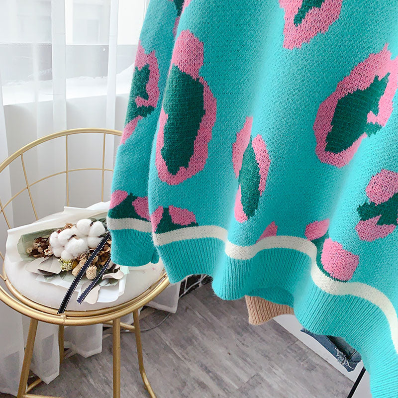 Leopard Pullover Damenmode locker Pullover Pullover 5086