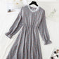 Korean cut waist lace up floral dress looks thin and bottomed skirt  4840