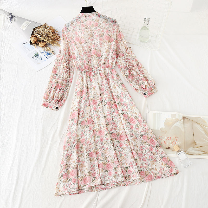 The new lace up chiffon skirt is thin and gentle, with a skirt inside  4060