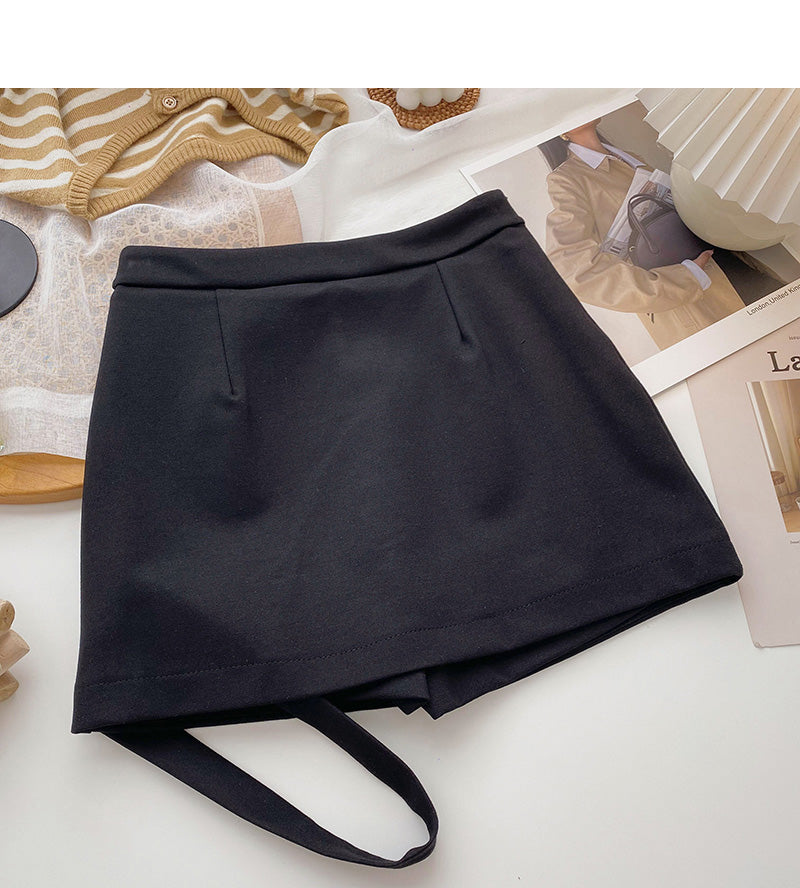 Korean version light proof design leg ring casual short skirt  5392