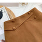 Design sense personalized button high waist slim A-line skirt  5566