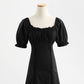 New French sweet waist closing slim dress  4282