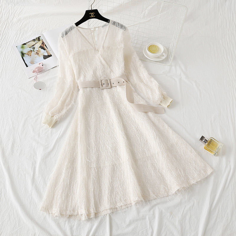 Fairy hair tassel Long Sleeve Dress  4469