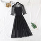 The new waist is slim and gentle wind mesh dress  4392