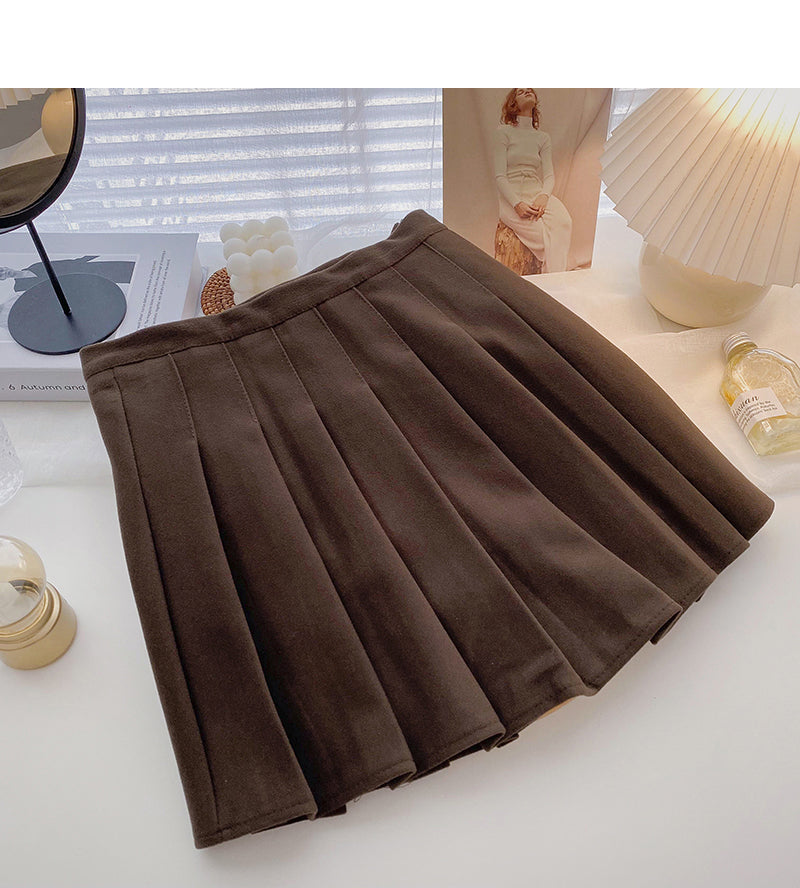 Pleated skirt high waist casual skirt  5338
