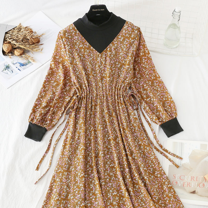 New stitching slim fake two-piece bottomed skirt  4058