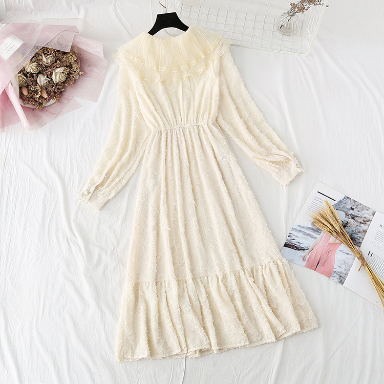 Chiffon Dress with French retro super fairy skirt  4012
