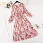 New dress French Vintage Print Dress  4028