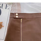 Slim design zipper high waist skirt  5375