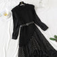 New knitted vest suit temperament two-piece suit with slim waist  3817