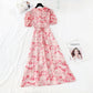 New style slim waist, gentle wind, broken Flower Chiffon French dress  4648