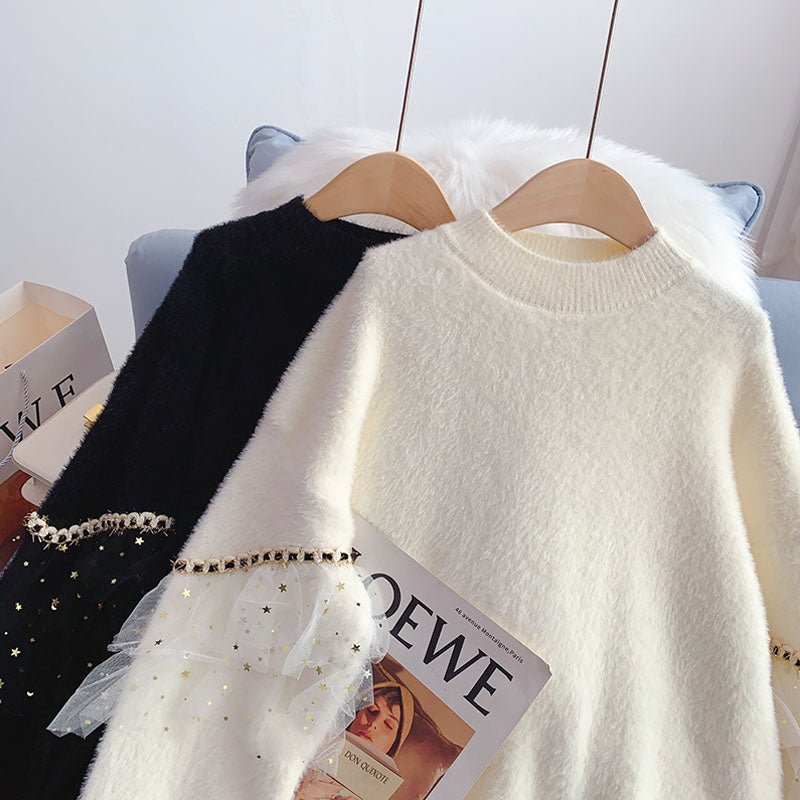 Imitation mink soft waxy soft sweater  5239