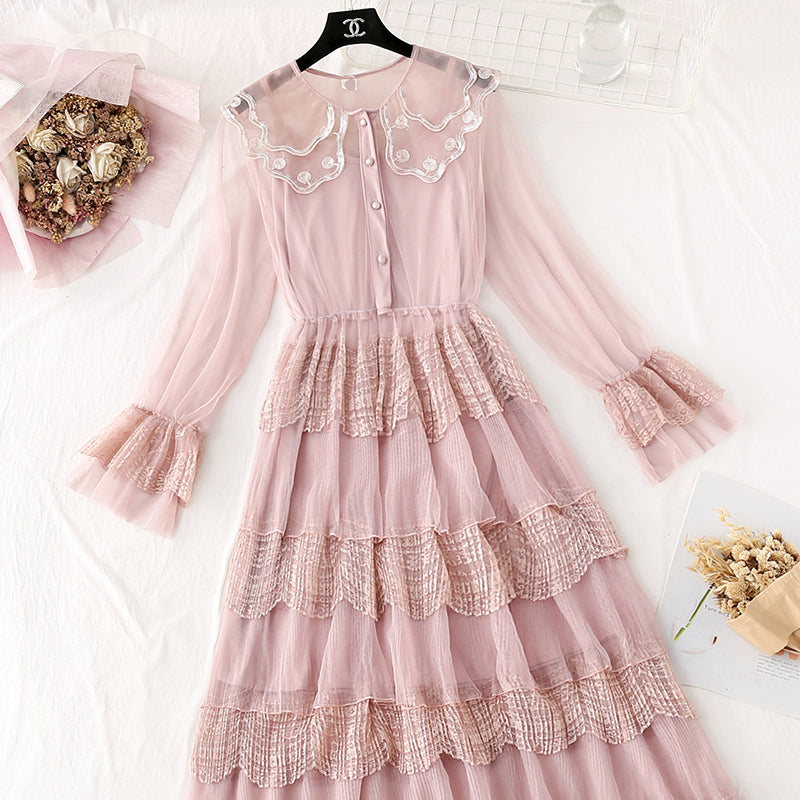 Doll collar fairy super fairy series stem orange cake long skirt  4382