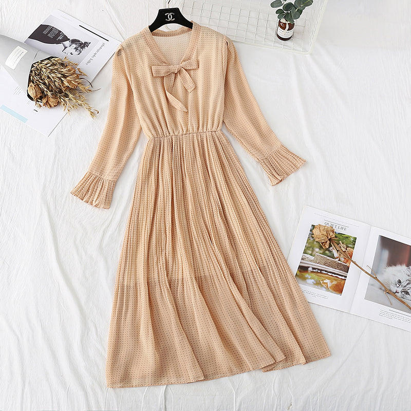 New Pleated Chiffon French Vintage Floral bottom skirt  3973