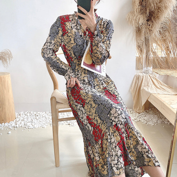 Chiffon knee thin temperament gentle wind FAIRY DRESS Mori Department  3899