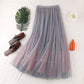 High waist skirt, spliced double gauze skirt, big A-line skirt, fairy bouffant skirt  3686