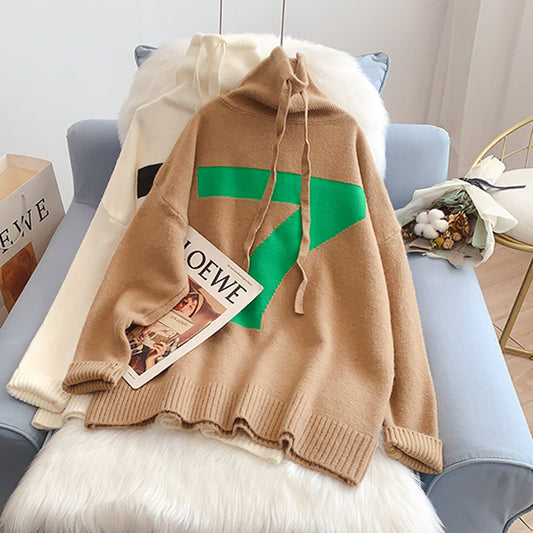 Koreanische Version des hochgeschlossenen Pullovers mit faulem Design 5229