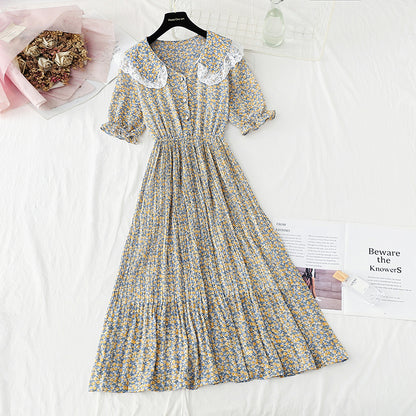 New baby collar Floral Chiffon Skirt French retro fairy skirt  4875