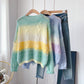 Gestrickter Mohair-Pullover mit Farbverlauf in weicher, wachsartiger Farbe 5078