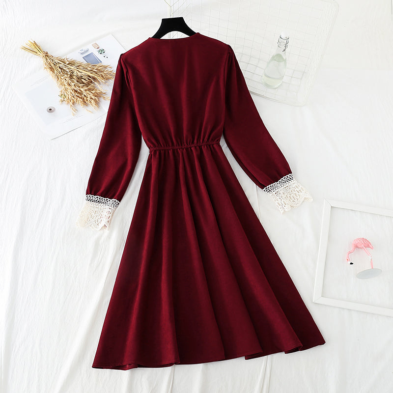 Neuer Spitzenrock Französischer Retro-Minoritätsrock in Schwarz 4564