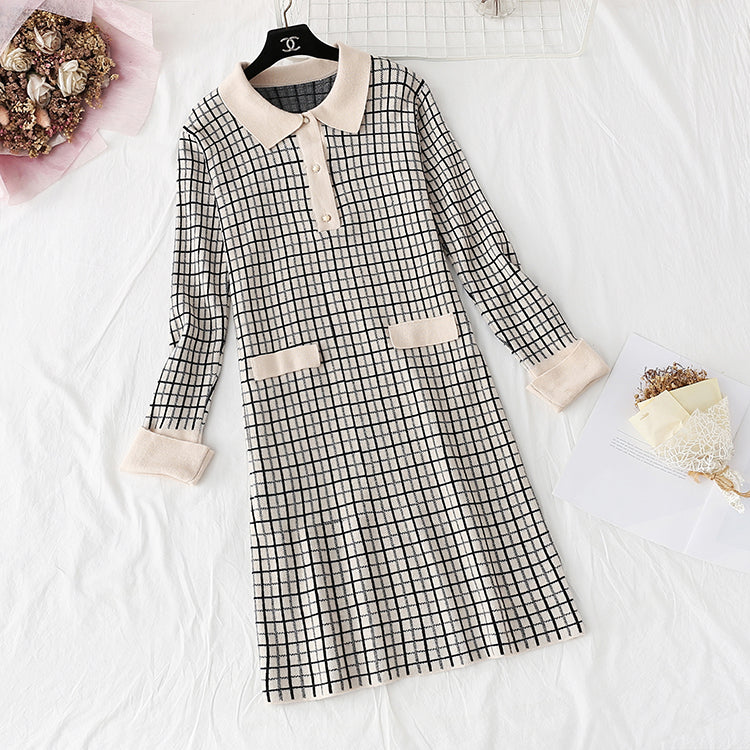 New style small fragrance high cold Department knee sweater skirt  4459