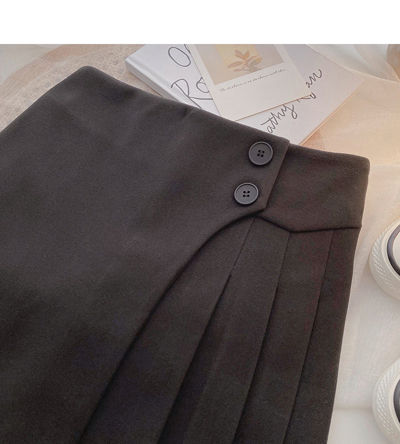 Minority design age reducing slim high waist pleated skirt  5416