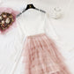 Small cake long skirt foreign style suspender yarn skirt two-piece suit  4472
