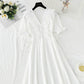 Cotton linen dress French gentle style  4230