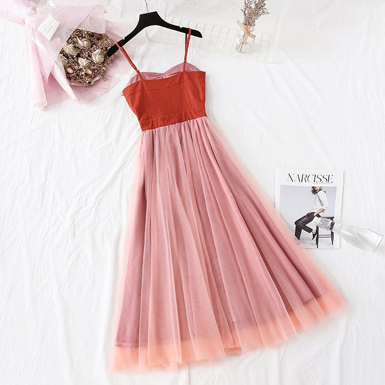 Super xiansen retro wisdom smoked French Platycodon skirt  4458