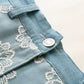 Style d'été, littérature et art, mode, petite jupe en jean fraîche, épissure de maille en dentelle 3622