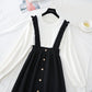 New suspender fake two pieces of small fragrance french wool dress  3904