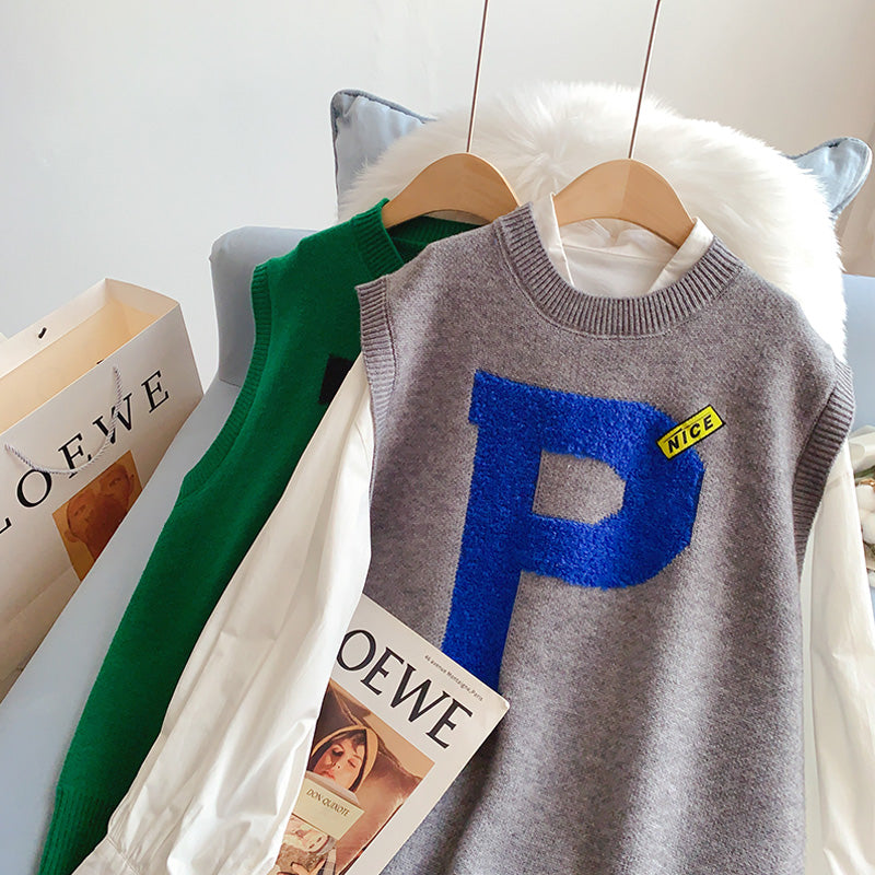 V-Neck Sweater Vest women's coat  5168