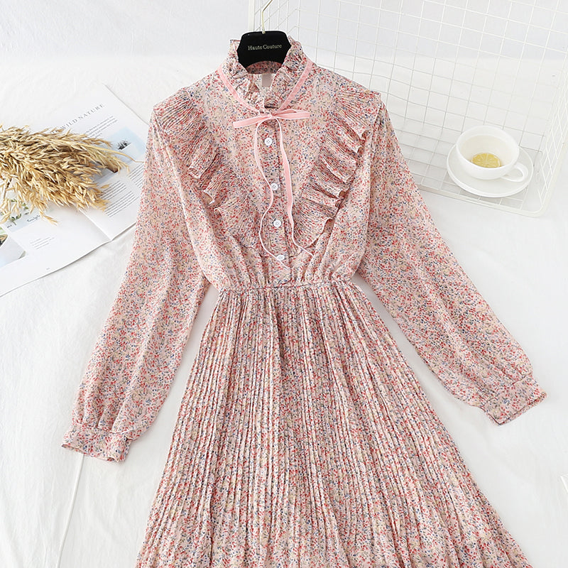 The new waist is slim. Chiffon pleated skirt  3846