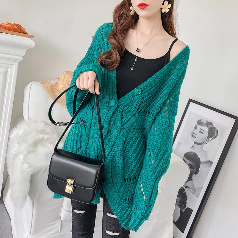 Manteau pull ample ajouré coréen 4909
