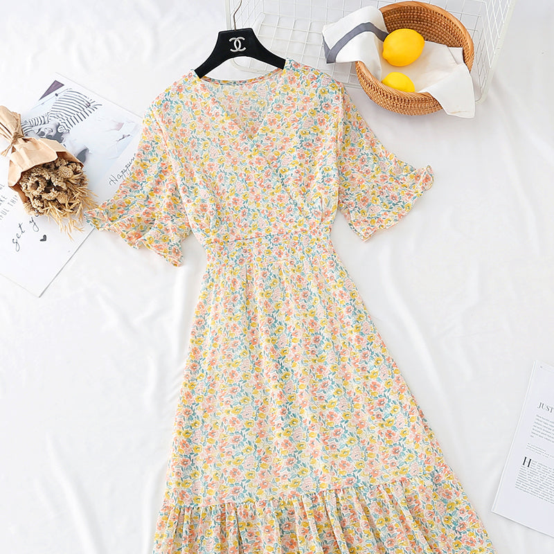 New style temperament, slim waist, French retro lotus leaf skirt  4508