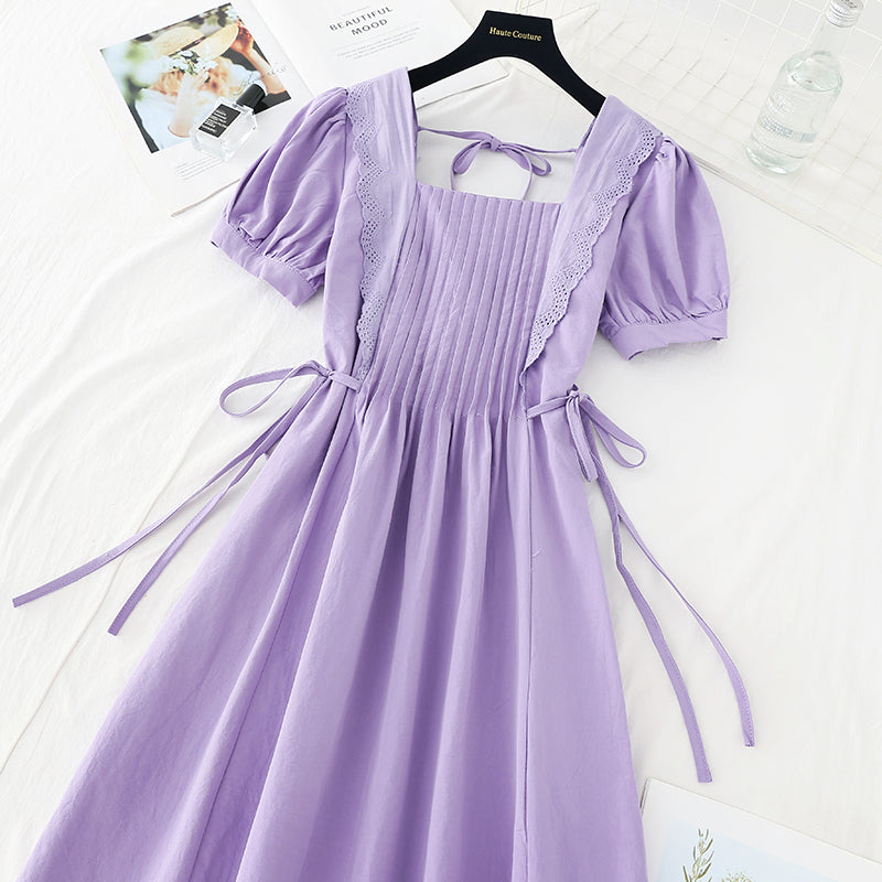 New French gentle wind purple skirt fairy super xiansen long skirt  4513