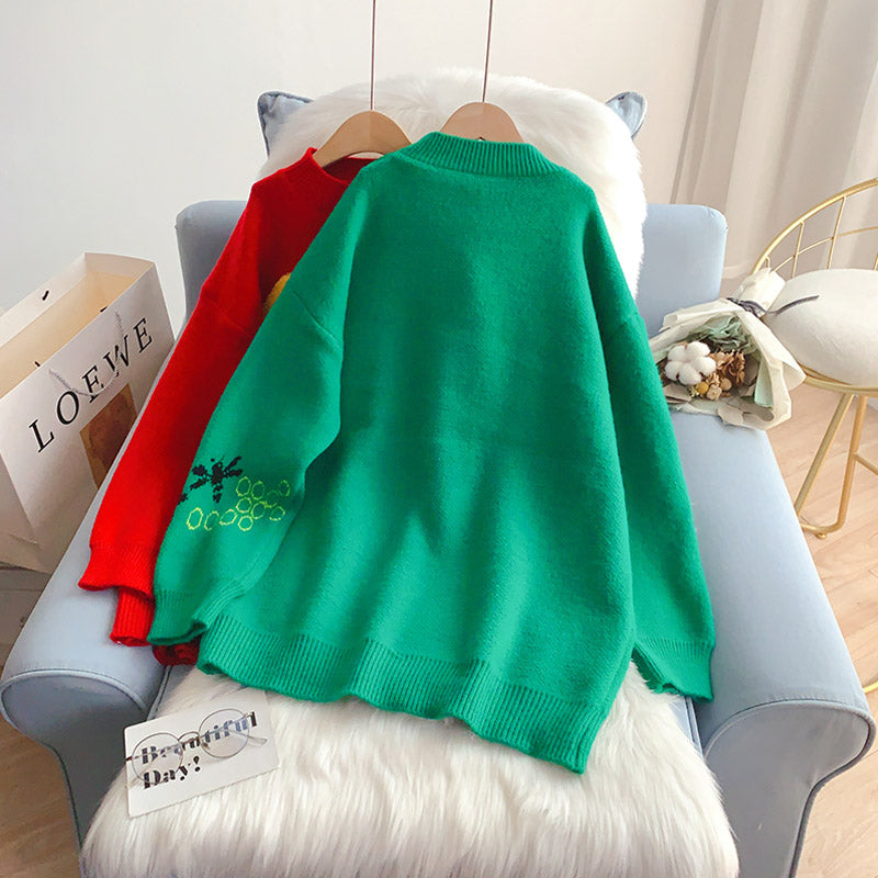 Loose pullover, wearing a lazy and foreign style sweater  5261