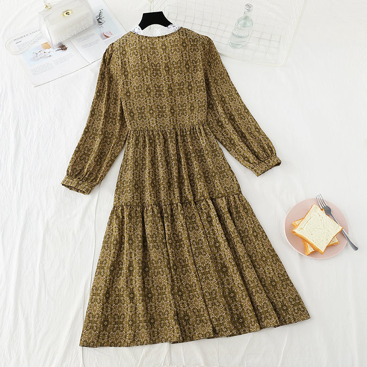 Spitze Spitzenkragen Knopf hoher dünner Bund Kleid Taille 3931