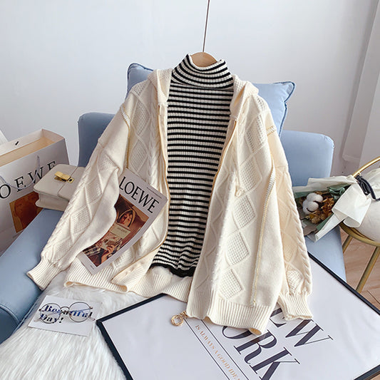 Pullover mit Kapuze und Reißverschluss, fauler Pullover 5209