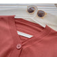 Long sleeve V-neck short T-shirt solid small coat  6442